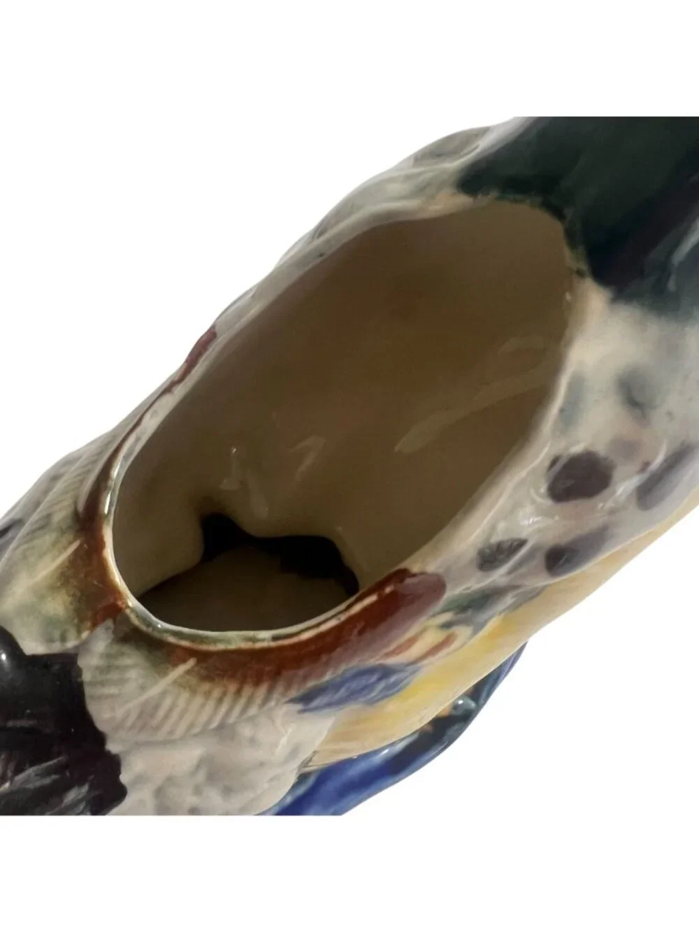 Hand-Painted Ceramic Duck Figurine Vase/Planter Made In Japan Collectible Décor